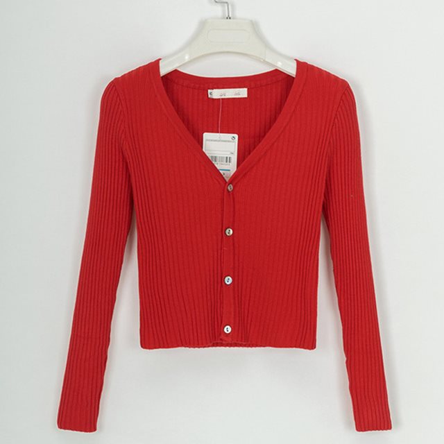 Minimalist Buttoned Slim Knit Cardigan – Soft Lightweight Sweater.