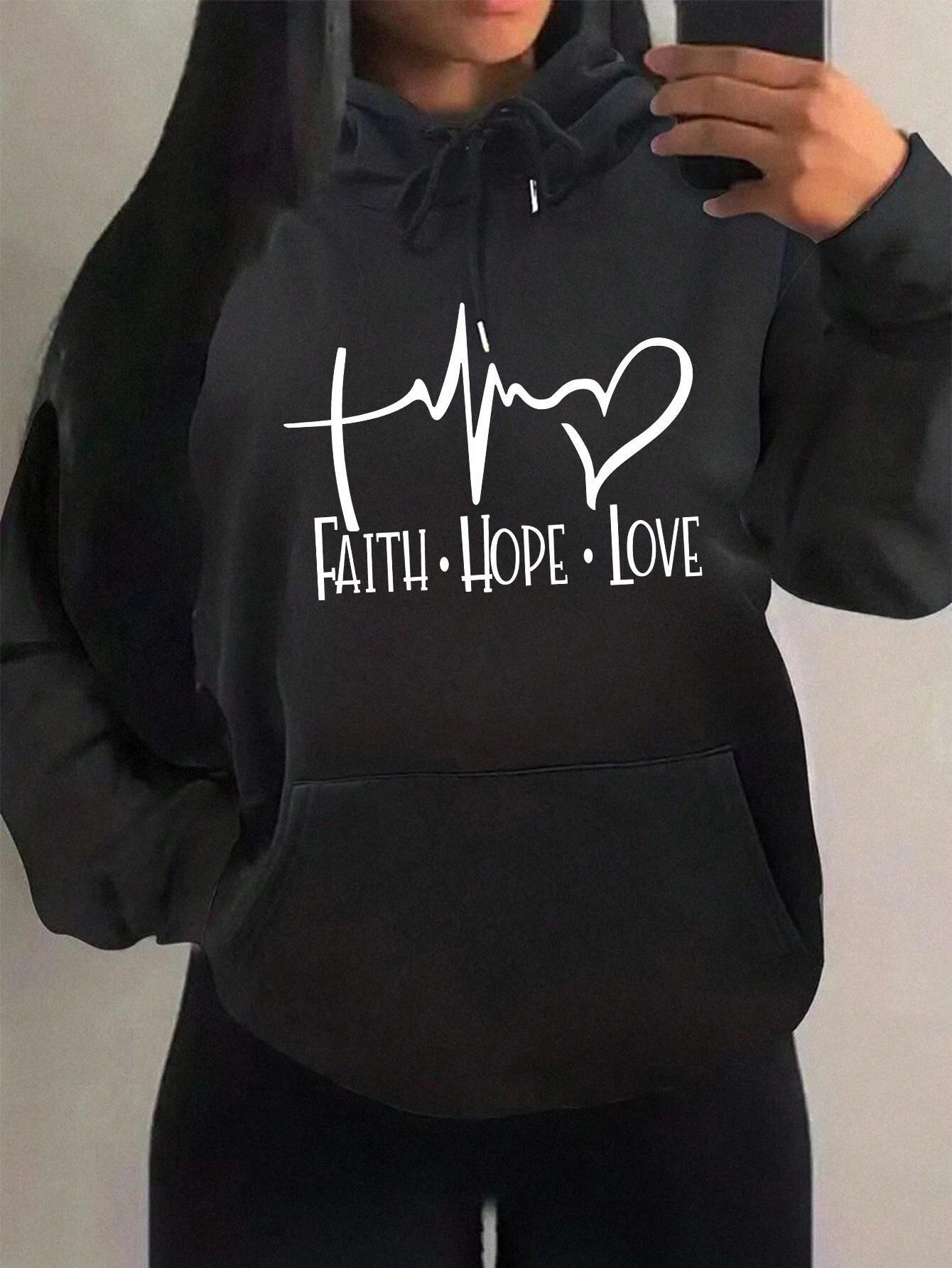 Inspirational Graphic Hoodie – Faith, Hope, Love in Style