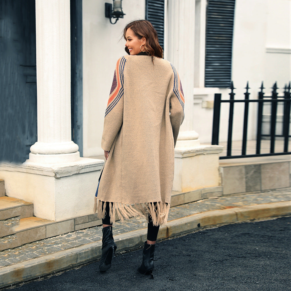 Women’s Chic Tassel Sweater Cardigan – Soft Knit Long Coat.