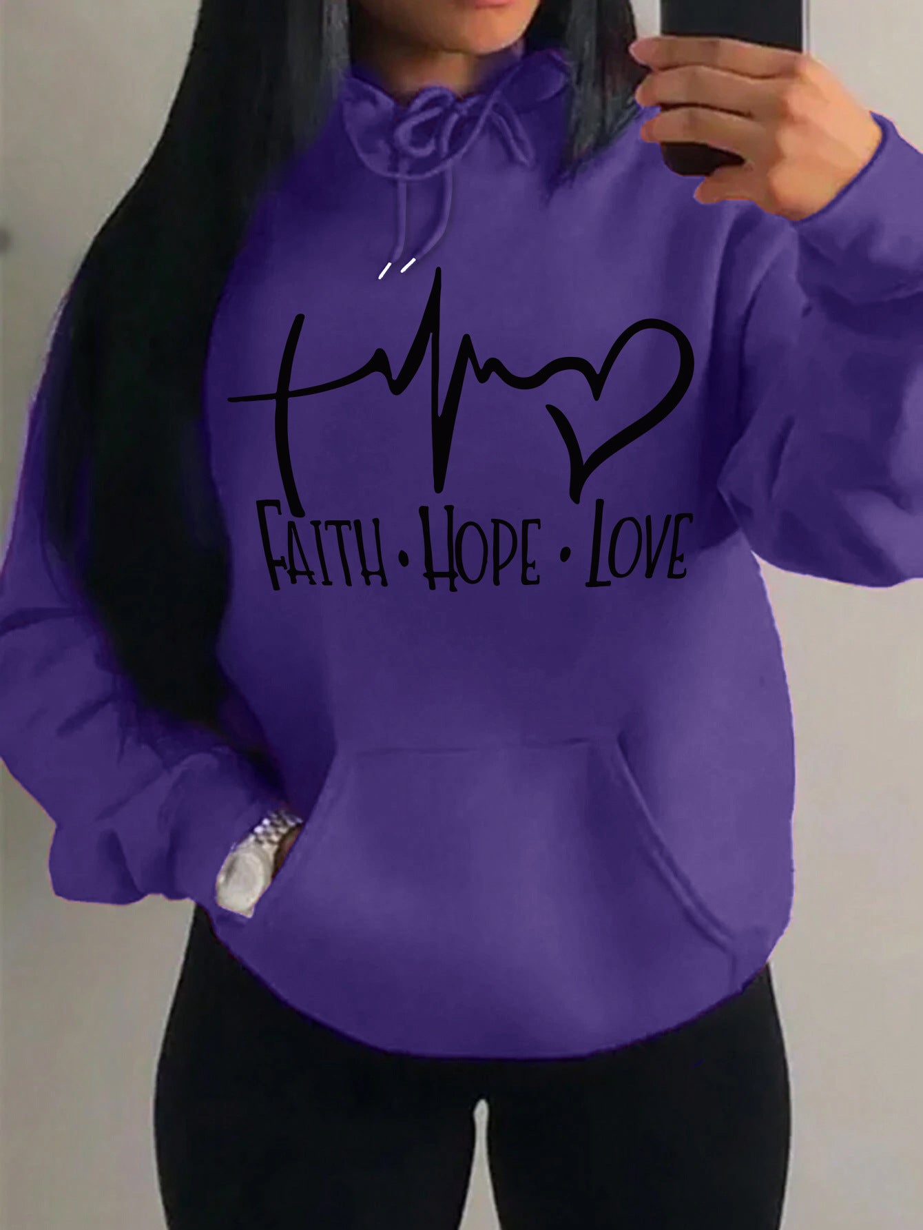 Inspirational Graphic Hoodie – Faith, Hope, Love in Style