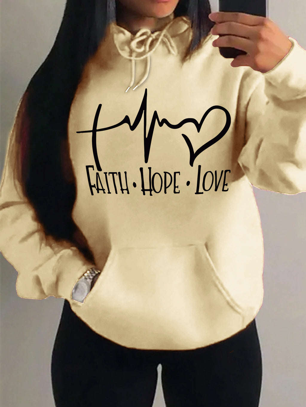 Inspirational Graphic Hoodie – Faith, Hope, Love in Style