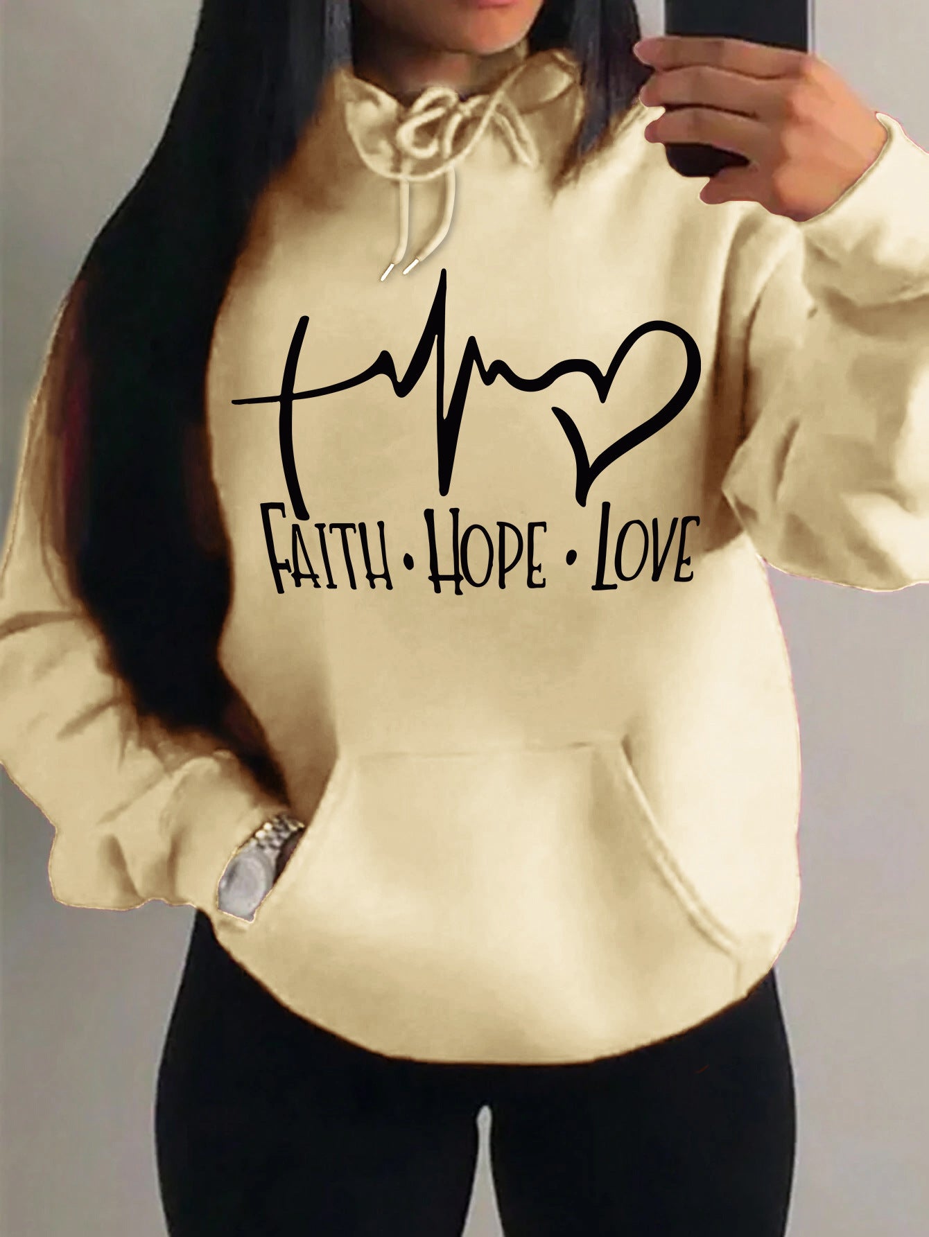 Inspirational Graphic Hoodie – Faith, Hope, Love in Style