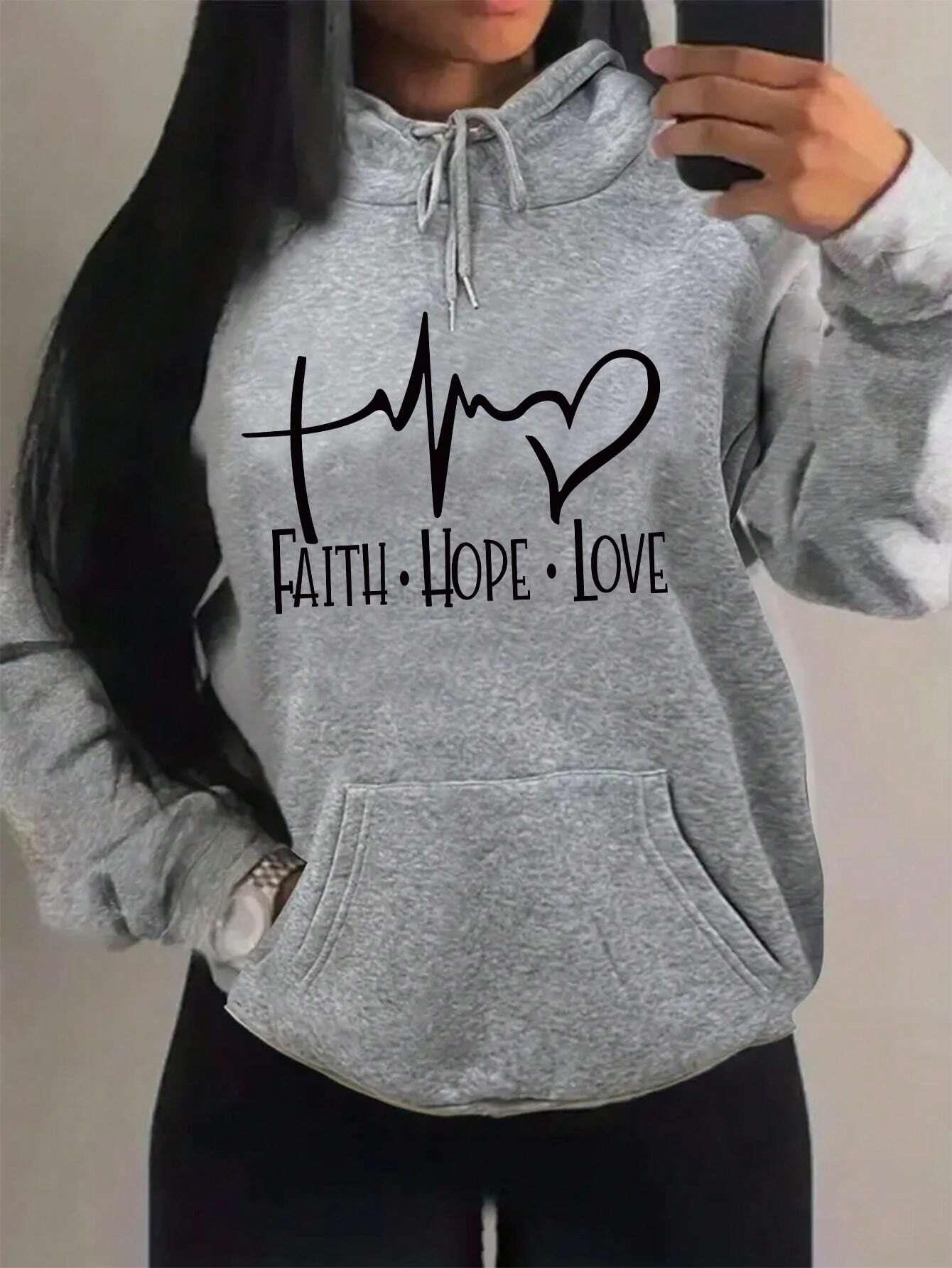 Inspirational Graphic Hoodie – Faith, Hope, Love in Style