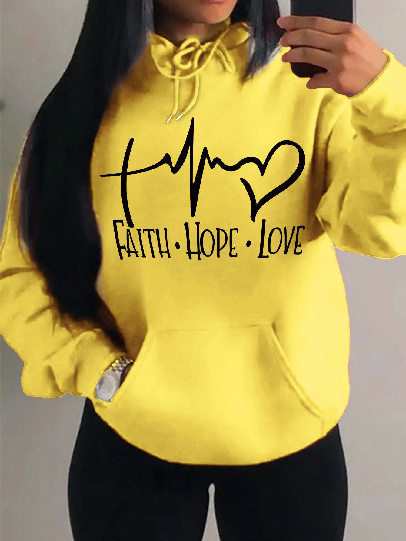 Inspirational Graphic Hoodie – Faith, Hope, Love in Style