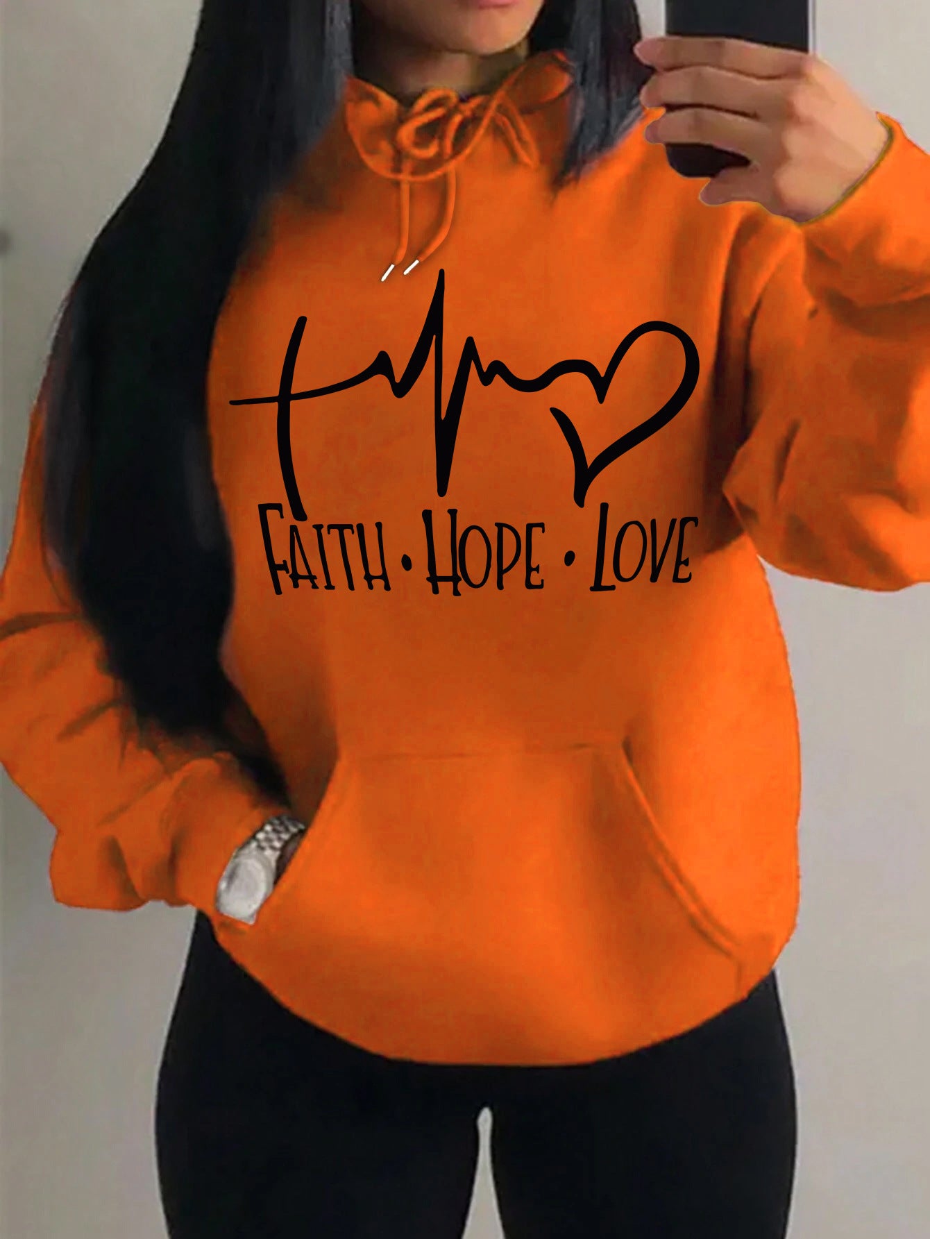 Inspirational Graphic Hoodie – Faith, Hope, Love in Style