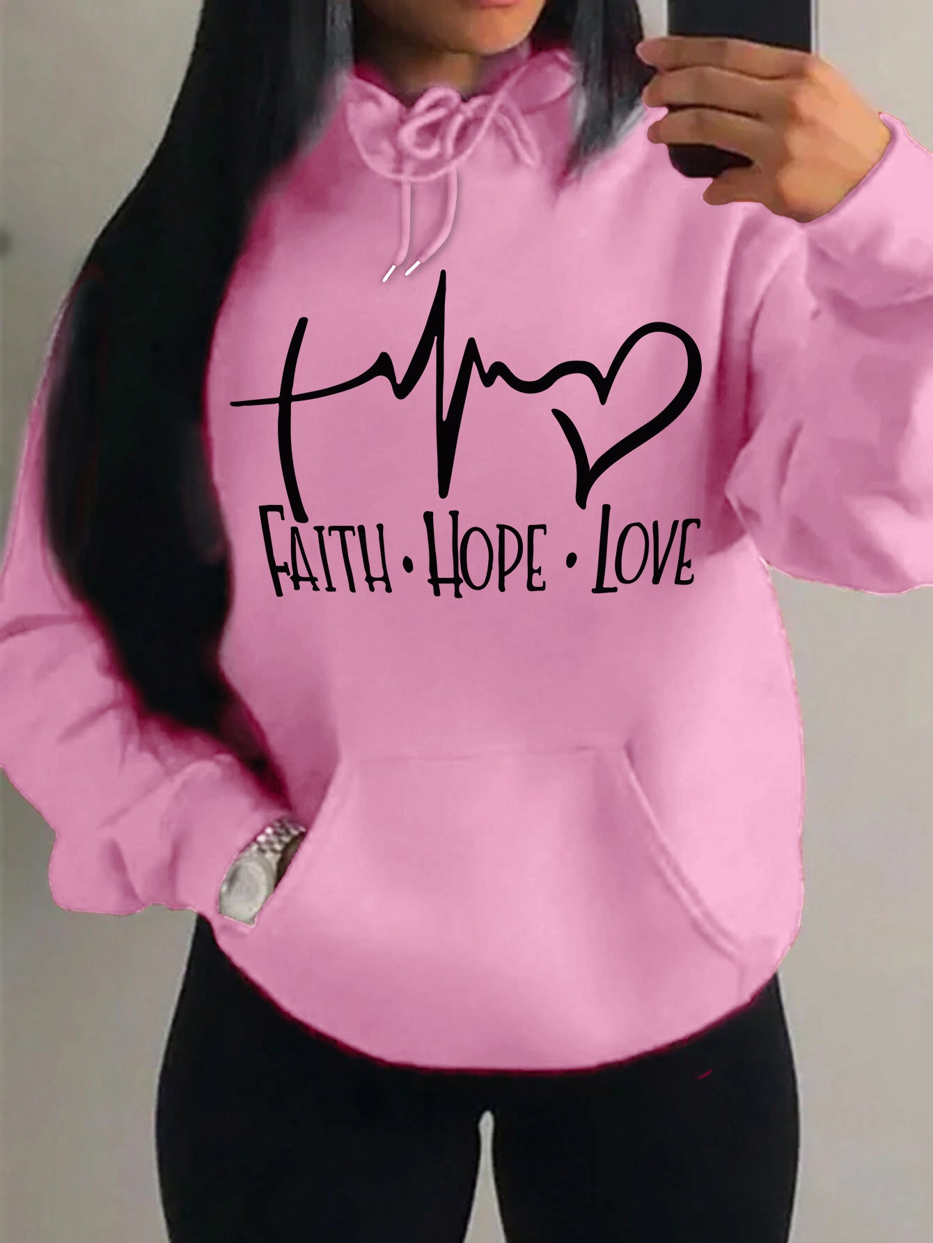 Inspirational Graphic Hoodie – Faith, Hope, Love in Style