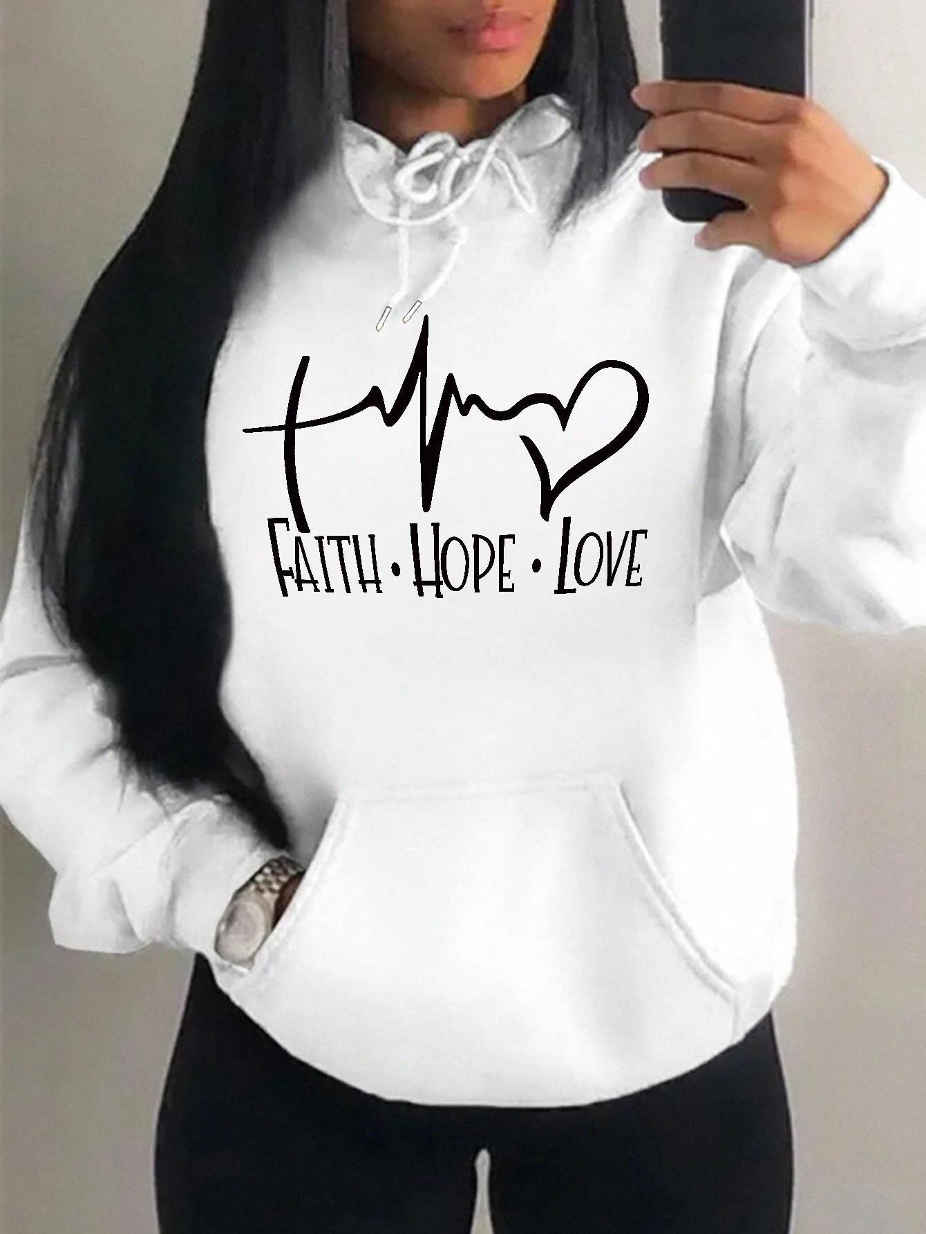 Inspirational Graphic Hoodie – Faith, Hope, Love in Style