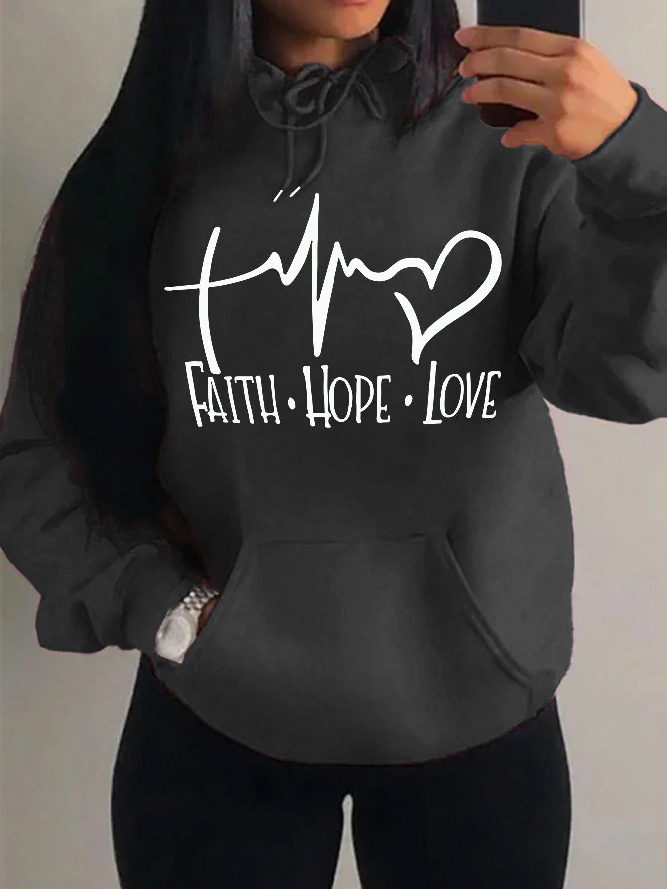 Inspirational Graphic Hoodie – Faith, Hope, Love in Style
