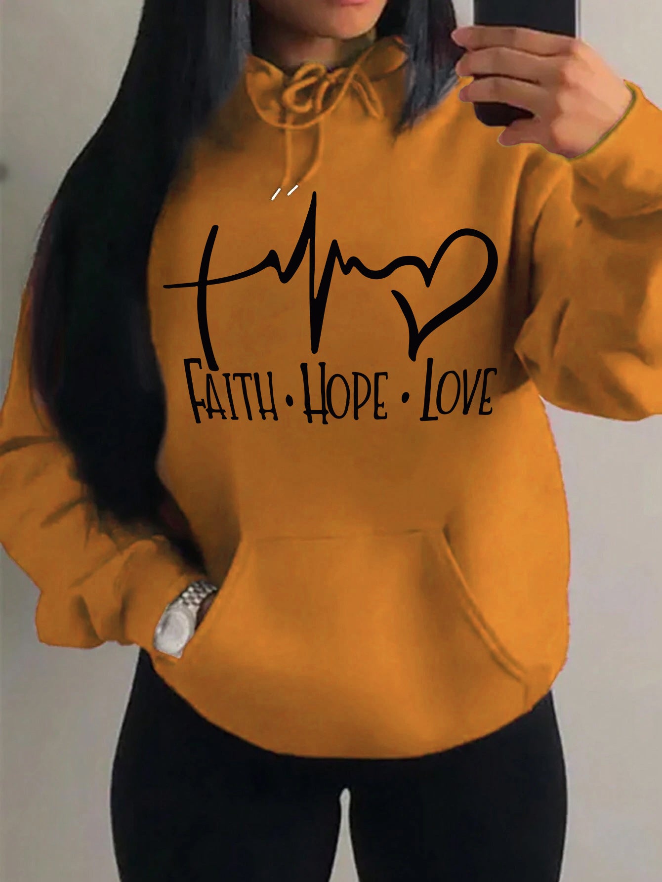 Inspirational Graphic Hoodie – Faith, Hope, Love in Style
