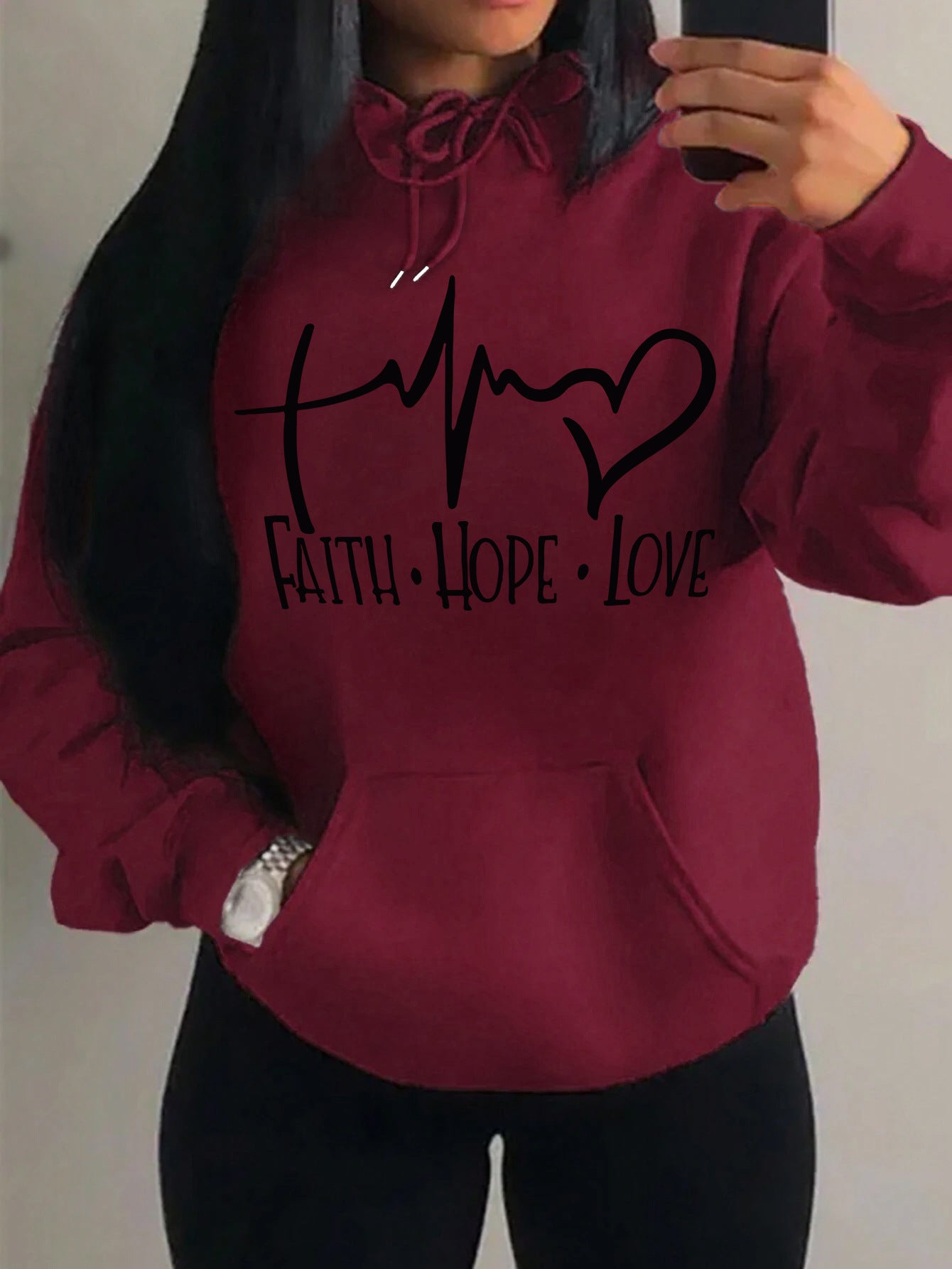 Inspirational Graphic Hoodie – Faith, Hope, Love in Style