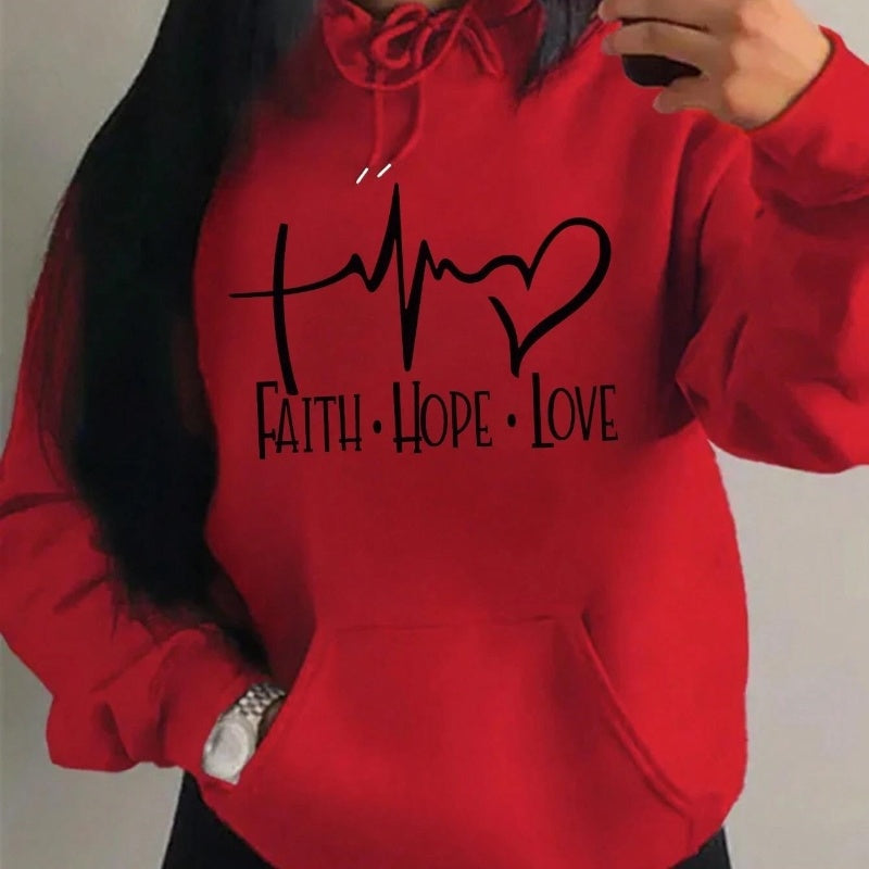 Inspirational Graphic Hoodie – Faith, Hope, Love in Style