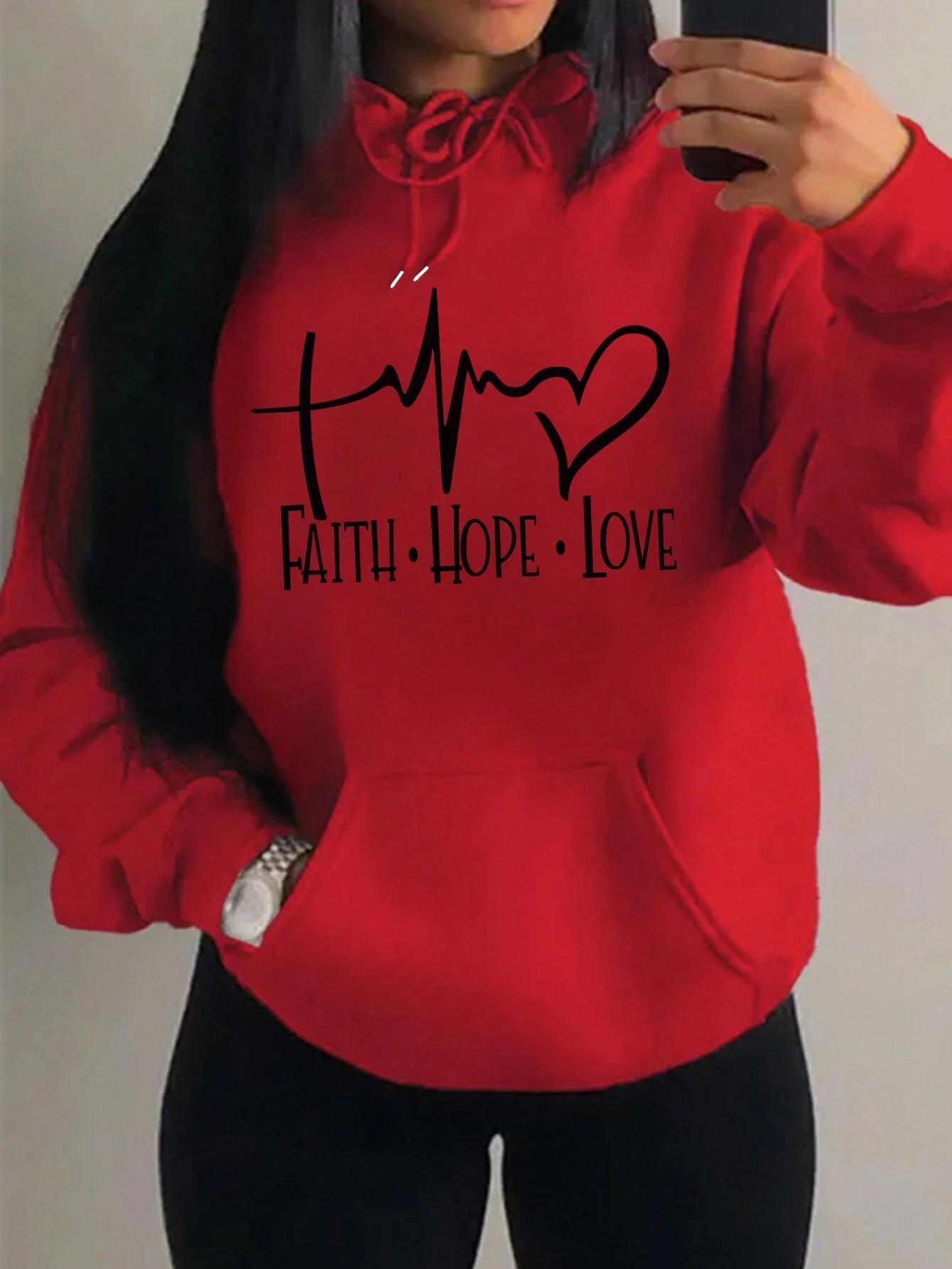 Inspirational Graphic Hoodie – Faith, Hope, Love in Style